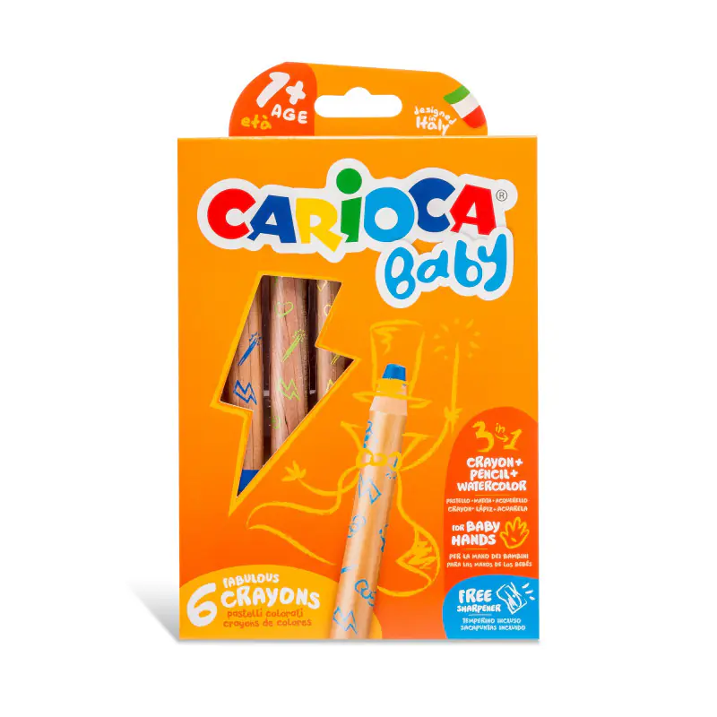 Carioca Baby 3In1 Crayons 1 + 6 Pcs
