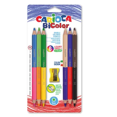 CARIOCA Bicolor Set Of 6 Plus Sharpener