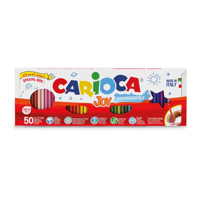 CARIOCA Joy Superwashable Box Of 50 Felt Tip Pens