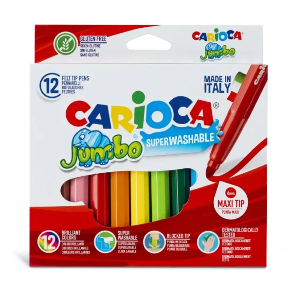 CARIOCA Jumbo Maxi Felt Tip Pens Set of 12
