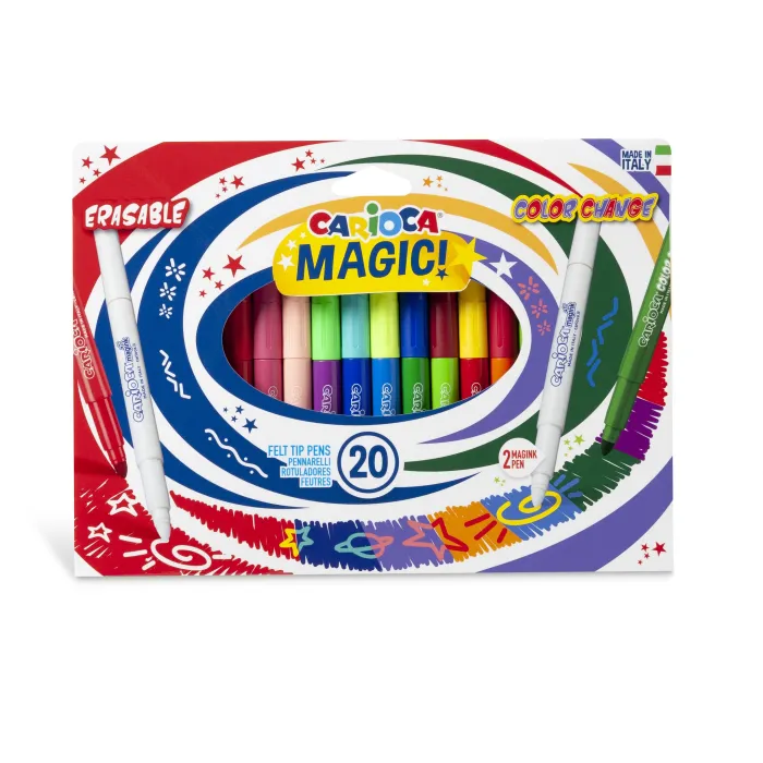 CARIOCA Magic Markers Erasable Set Of 20 Felt Tip