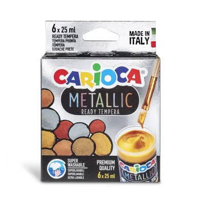 CARIOCA Metallic Ready Tempera 6X25Ml