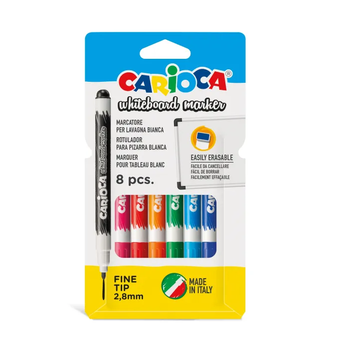 CARIOCA Whiteboard Finetip Wallet 8Pcs
