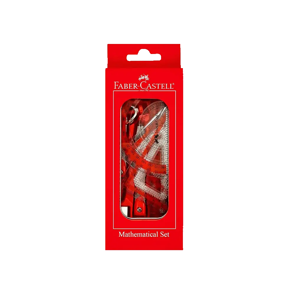 Faber-Castell 10Pcs Red 177200 Elite Mathematical Set