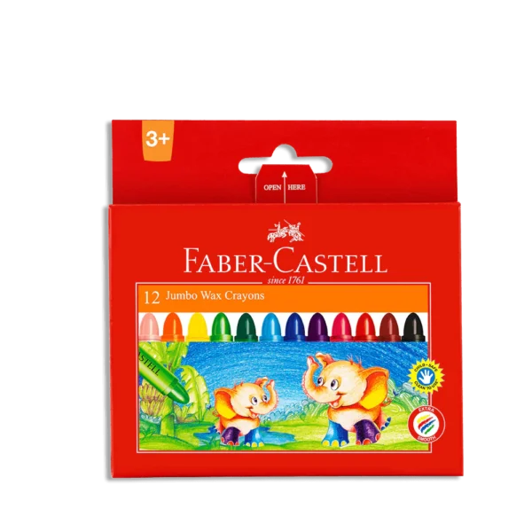Faber Castell 12 Colored Jumbo Wax Crayons