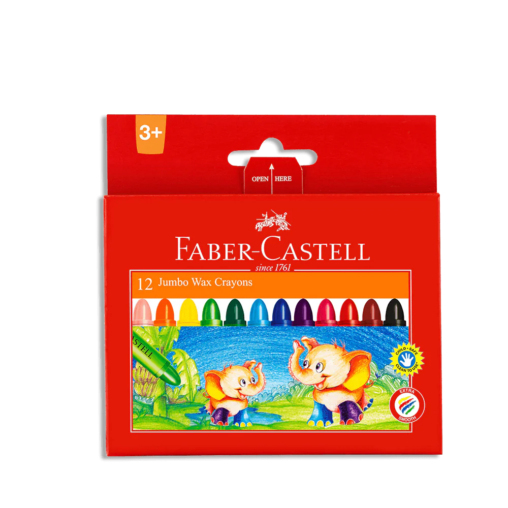 Faber Castell 12 Colored Jumbo Wax Crayons