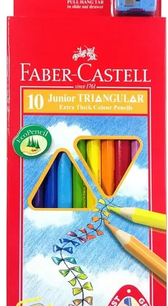 Faber-Castell Faber Castell Junior Triangular Colour Pencils 10 Colour