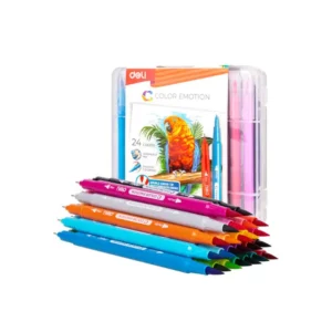 Color Emotion Felt pen Double Ended tip Set of 24 Deli