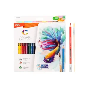 Deli emotion watercolor pencils with a brush pack of 24 colors