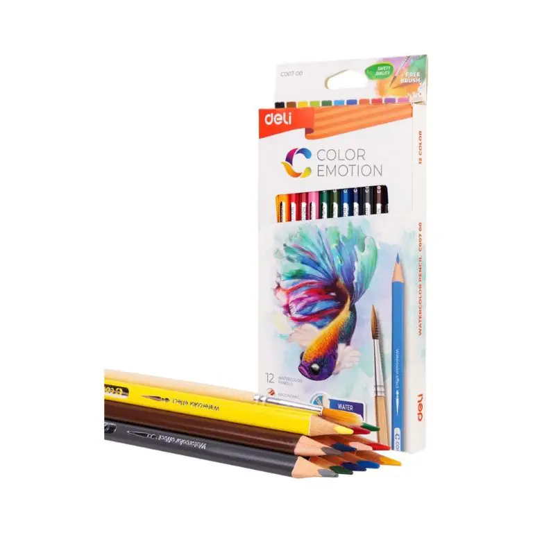 Deli emotion watercolor pencils with a brush pack of 12 colors