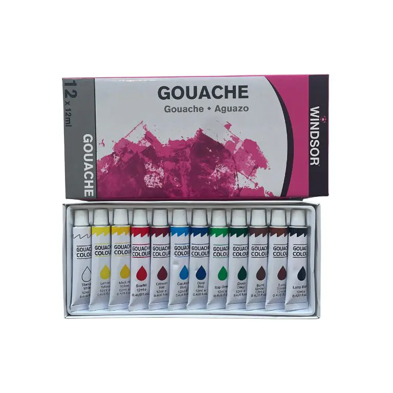 Windsor Gouache – 12 ml – 12 Colors