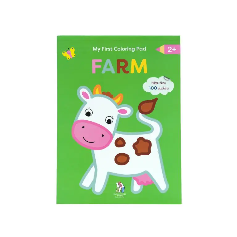 my first coloring pad farm more than 100 sticker