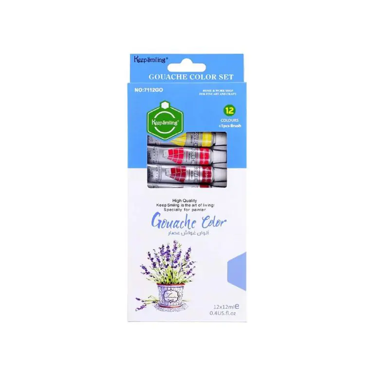 Keep Smiling Gouache Color - Box of 12 Colors & 1 Brush -7112GO