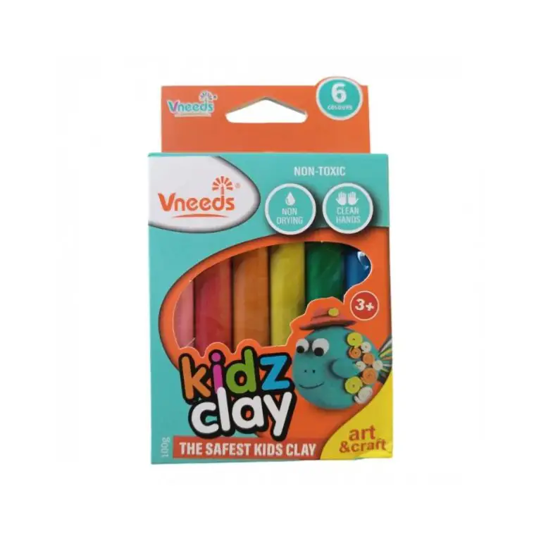 Vneeds Kidz Clay, 6 Colours, Non-Toxic, Non-Drying, Art and Craft, Ages 3+