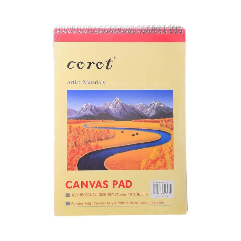 Corot Canvas Pad Drawing Sketch 10 Sheets 297x210 mm Yellow KLYHB0004