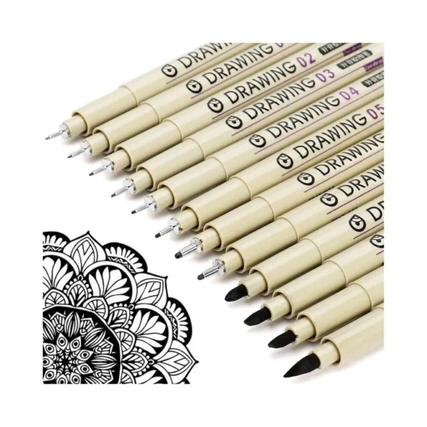 Keep Smiling Set of 9pcs Drawing Pen Fine Liner Set