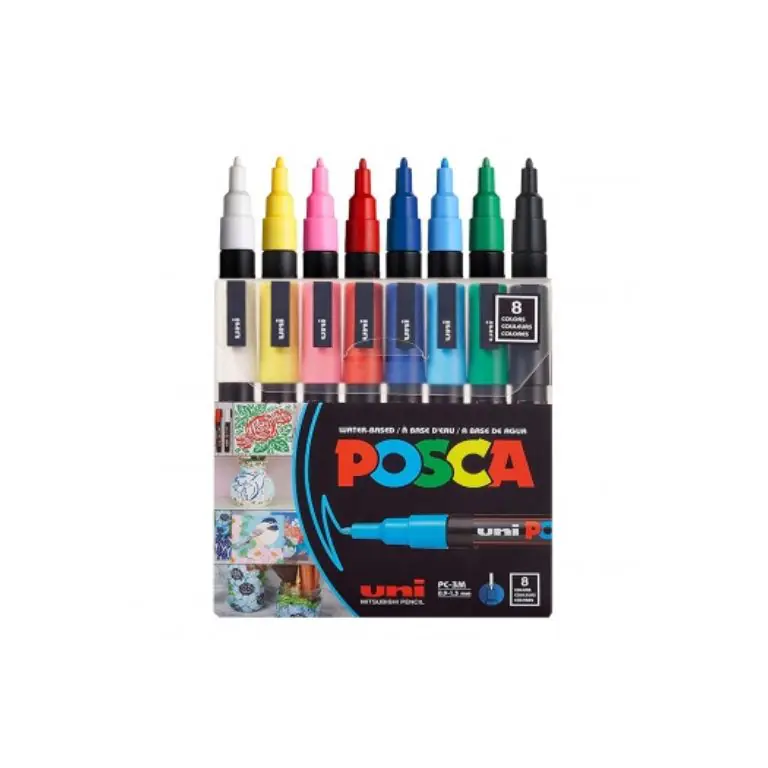 Uni POSCA Permanent Marker Set 8 Colors 0.9-1.3mm