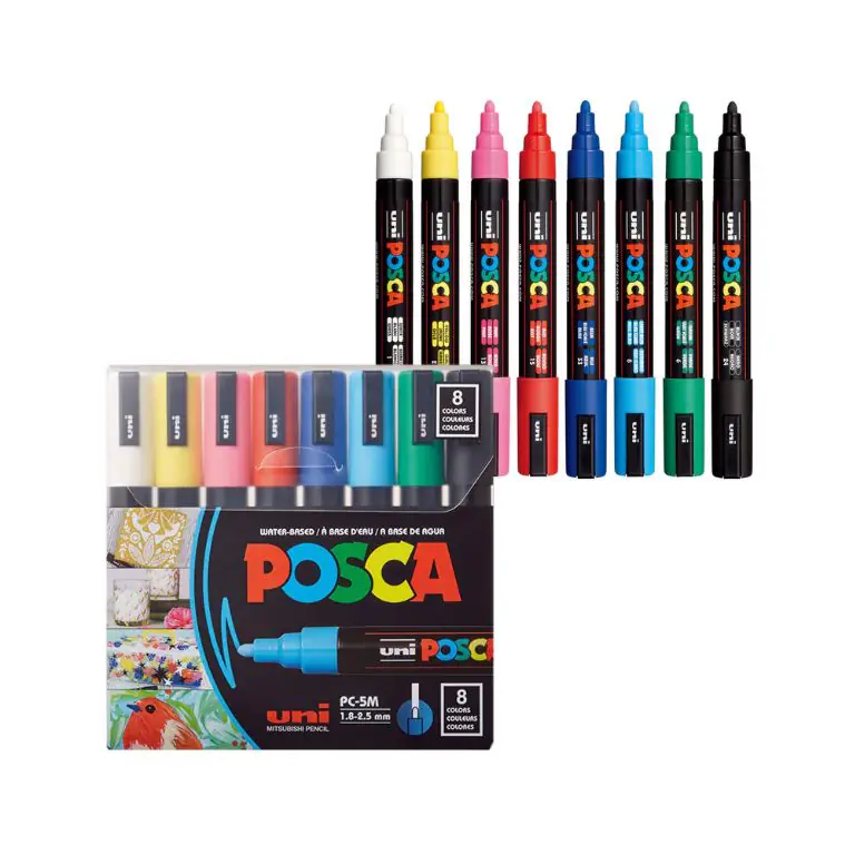 Posca Uni-Ball PC-5M Paint Marker Art Pens - 1.8-2.5mm - Set of 8 Pens