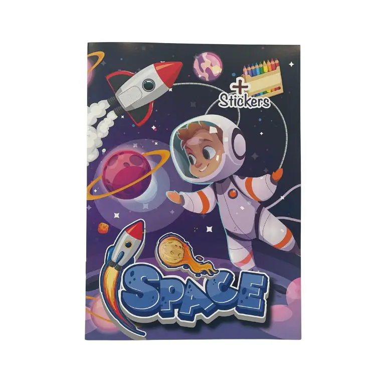 Space Coloring Book + Stickers