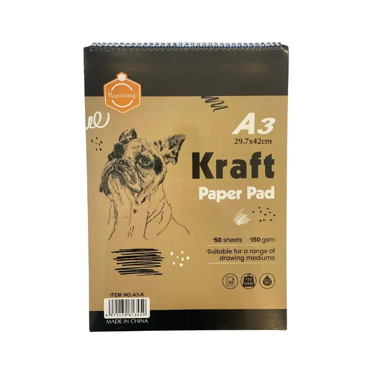 Keepsmiling A3 Kraft Paper Pad – Natural-Tone Drawing Pad for Sketching, Craft and Design