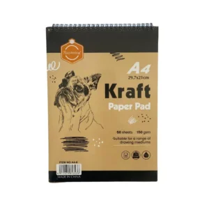 Keepsmiling A4 Kraft Paper Pad – Natural Brown Sheets for Drawing, Craft and Design