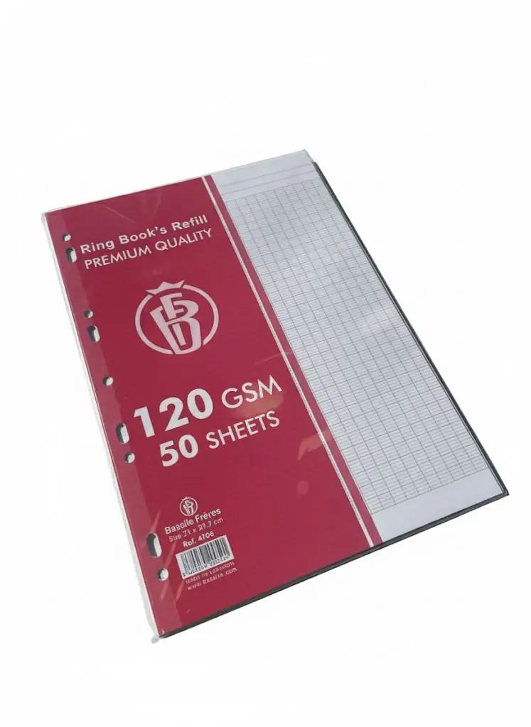 Ring Books Refill Paper- Seyes 50sheets-120 GSM