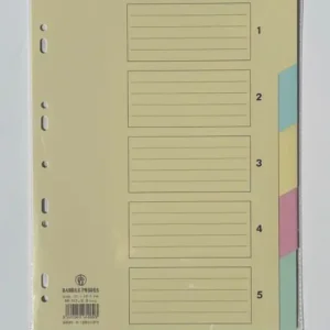 Divider Cardboard Color Bassile Freres 618/ 5 A4 5Parts