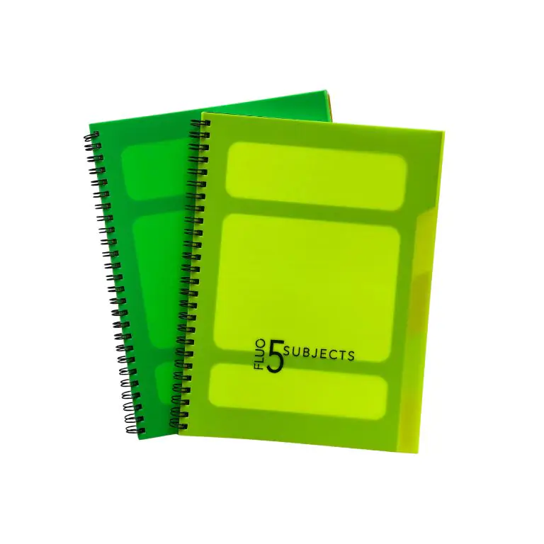 A5 5-Subjects Carreau Copybook - FLUO