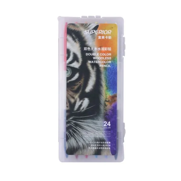 SUPERIOR DOUBLE COLOR WOODLESS WATERCOLOR SET OF 24