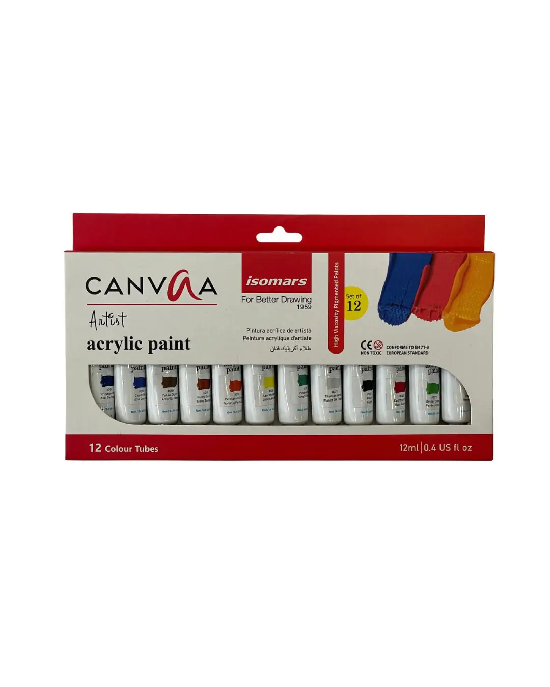 ISOMARS ACRYLIC CANVAA ARTIST SET OF 12PCS 12ML