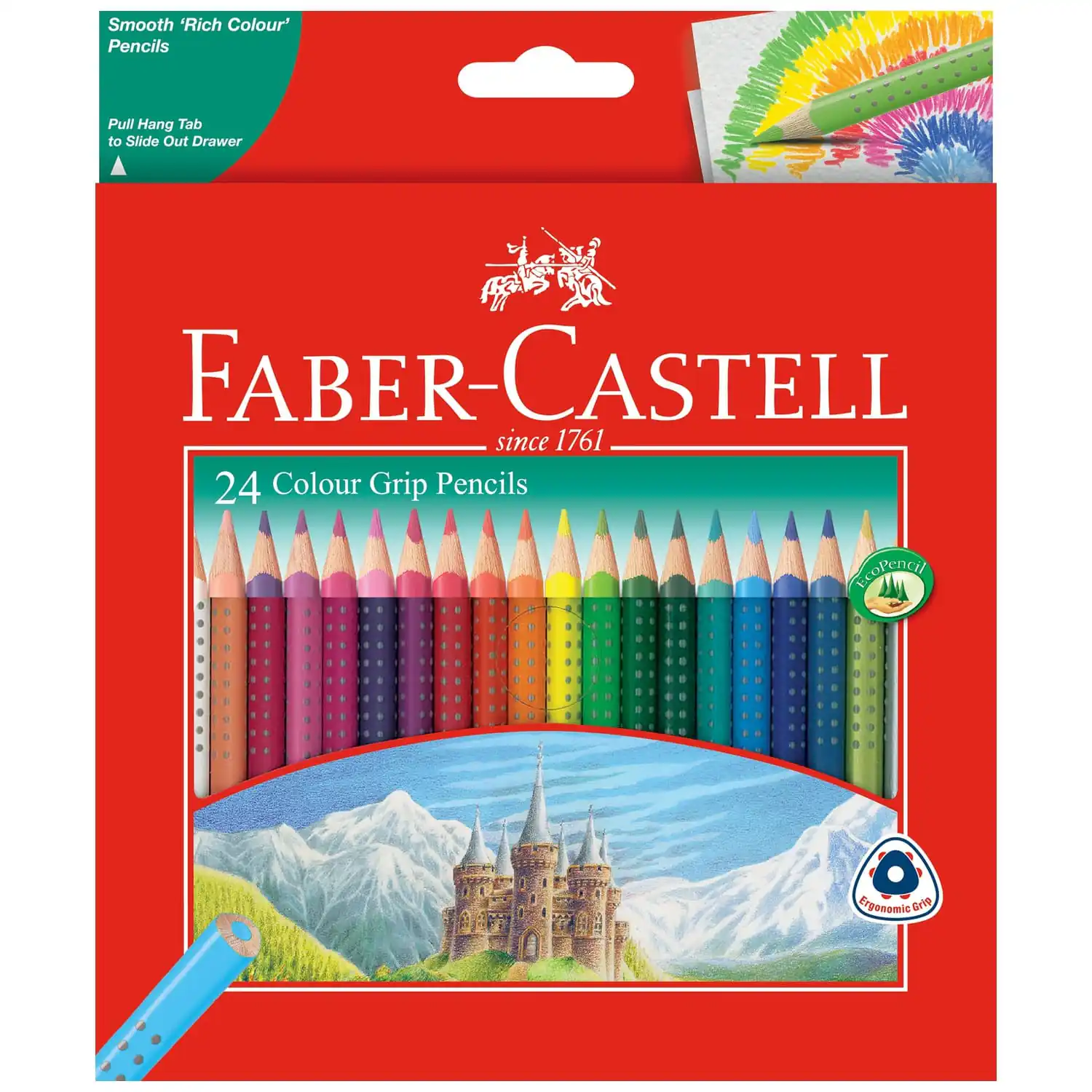 24 COLOUR GRIP LONG PENCILS