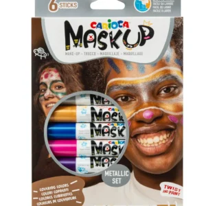 Carioca Set 6 Face Color Sticks Mask Up - Metallic